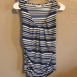 Sleeveless striped top.